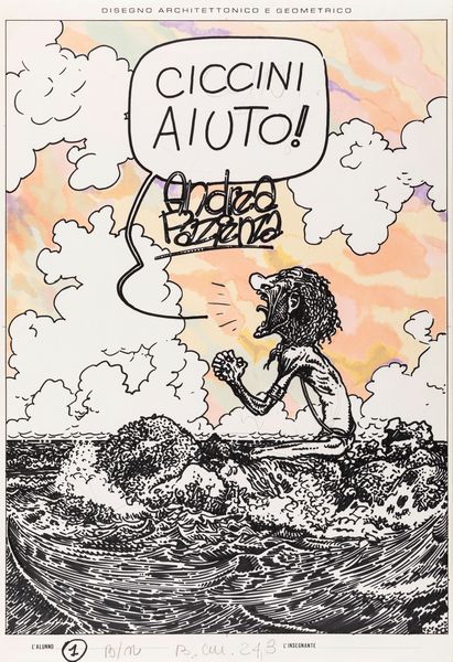 Andrea Pazienza : Ciccini aiuto!  - Asta Fumetti: Tavole e Illustrazioni Originali - Associazione Nazionale - Case d'Asta italiane