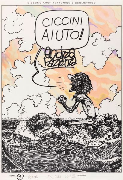 Andrea Pazienza : Ciccini aiuto!  - Asta Fumetti: Tavole e Illustrazioni Originali - Associazione Nazionale - Case d'Asta italiane