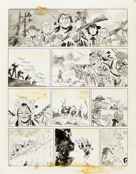 Hugo Pratt : Ticonderoga  - Asta Fumetti: Tavole e Illustrazioni Originali - Associazione Nazionale - Case d'Asta italiane
