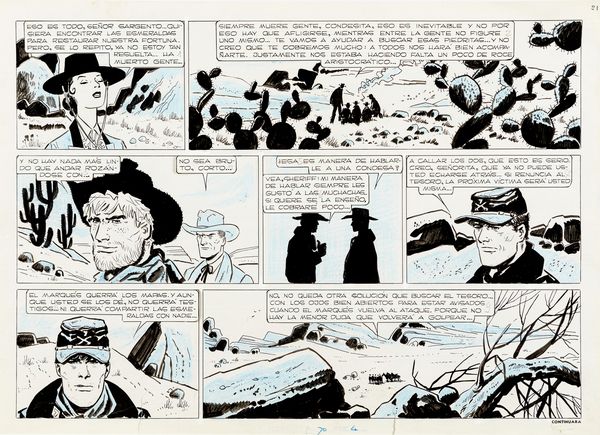Hugo Pratt : Il Sergente Kirk - Il castello di Titln  - Asta Fumetti: Tavole e Illustrazioni Originali - Associazione Nazionale - Case d'Asta italiane