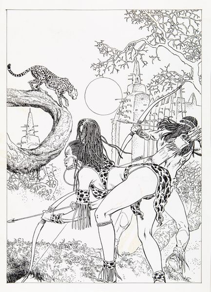 Emiliano Simeoni : La caccia  - Asta Fumetti: Tavole e Illustrazioni Originali - Associazione Nazionale - Case d'Asta italiane