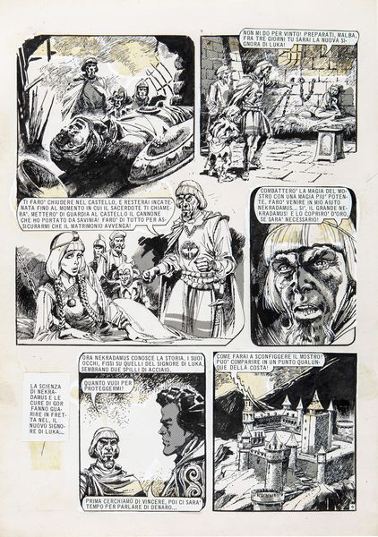 Horacio Lalia : Nekradamus - El monstruo del lago  - Asta Fumetti: Tavole e Illustrazioni Originali - Associazione Nazionale - Case d'Asta italiane