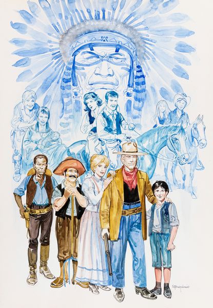 Sergio Tarquinio : Storia del West - La lunga marcia  - Asta Fumetti: Tavole e Illustrazioni Originali - Associazione Nazionale - Case d'Asta italiane