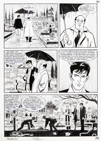 Giuseppe Montanari & Ernesto Grassani : Dylan Dog - I sei corvi  - Asta Fumetti: Tavole e Illustrazioni Originali - Associazione Nazionale - Case d'Asta italiane