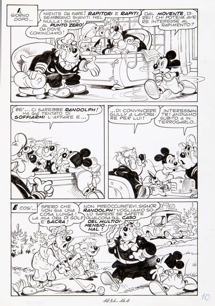 Sergio Asteriti : Topolino e il multidimensional trafugato  - Asta Fumetti: Tavole e Illustrazioni Originali - Associazione Nazionale - Case d'Asta italiane