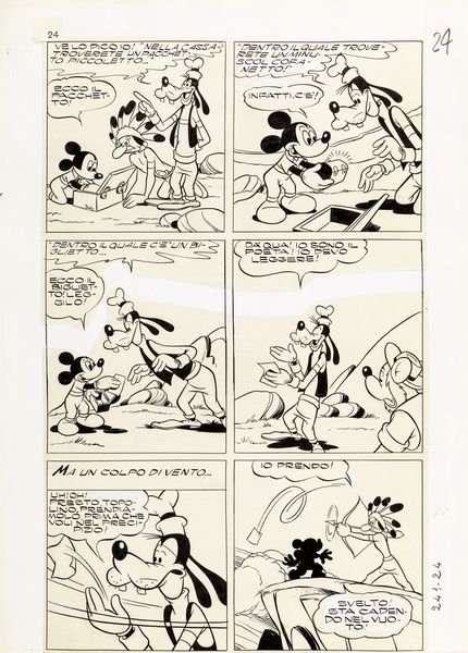 Giovan Battista Carpi : Topolino e il topazio dello zio in ozio  - Asta Fumetti: Tavole e Illustrazioni Originali - Associazione Nazionale - Case d'Asta italiane