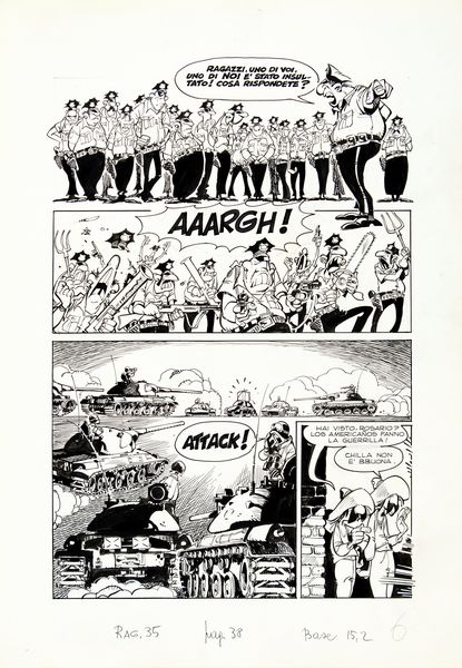 Giorgio Cavazzano : Altai & Jonson -  scomparso il Maggiolino  - Asta Fumetti: Tavole e Illustrazioni Originali - Associazione Nazionale - Case d'Asta italiane