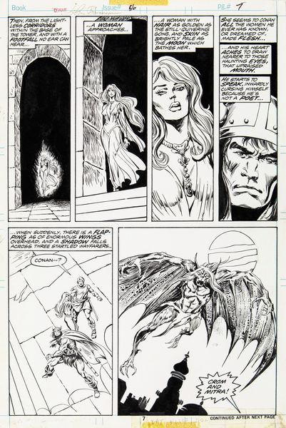 John Buscema : Conan the Barbarian -  The Strange High Tower in the Mist!  - Asta Fumetti: Tavole e Illustrazioni Originali - Associazione Nazionale - Case d'Asta italiane