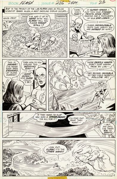 Irv Novick : The Flash - Nowhere On The Face Of The Earth!  - Asta Fumetti: Tavole e Illustrazioni Originali - Associazione Nazionale - Case d'Asta italiane