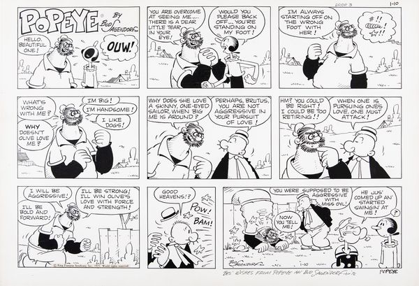Bud Sagendorf : Popeye  - Asta Fumetti: Tavole e Illustrazioni Originali - Associazione Nazionale - Case d'Asta italiane