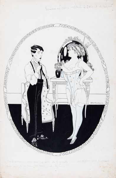 Umberto  Brunelleschi : Al bordello: J'ai de la chance, mon cheri, d'avoir de la galette  - Asta Fumetti: Tavole e Illustrazioni Originali - Associazione Nazionale - Case d'Asta italiane