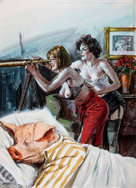 Averardo Ciriello : Pig - Le due erotomani  - Asta Fumetti: Tavole e Illustrazioni Originali - Associazione Nazionale - Case d'Asta italiane