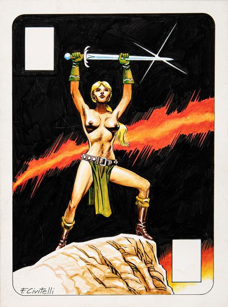 Fabio Civitelli : Guerriera  - Asta Fumetti: Tavole e Illustrazioni Originali - Associazione Nazionale - Case d'Asta italiane