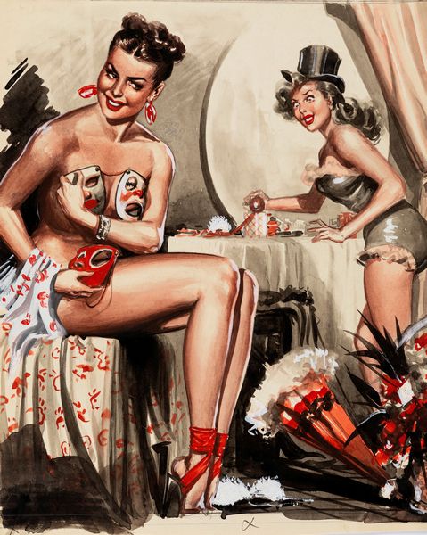 Aldo Torchio : Soubrettes  - Asta Fumetti: Tavole e Illustrazioni Originali - Associazione Nazionale - Case d'Asta italiane