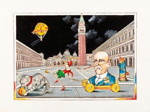 Mario Grasso - Pinocchio e Collodi in Piazza San Marco