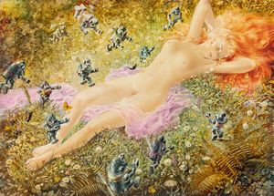 Angelo Bioletto - Fanciulla dormiente e robot