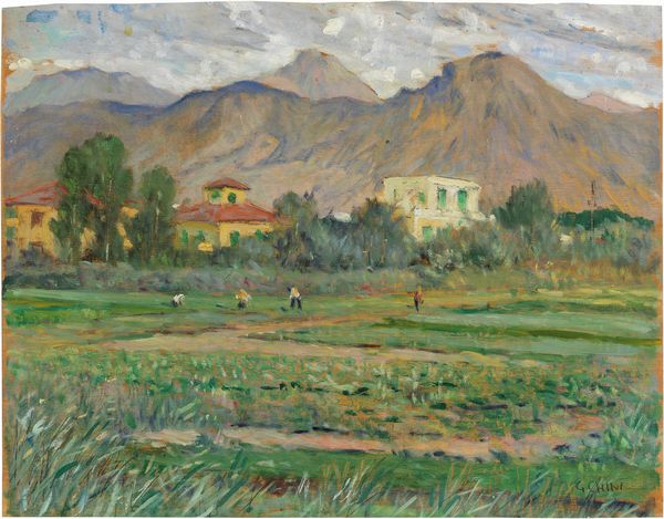 Galileo Chini : Le Apuane dal Lido di Camaiore  - Asta Dipinti e Sculture del XIX e XX secolo - Associazione Nazionale - Case d'Asta italiane