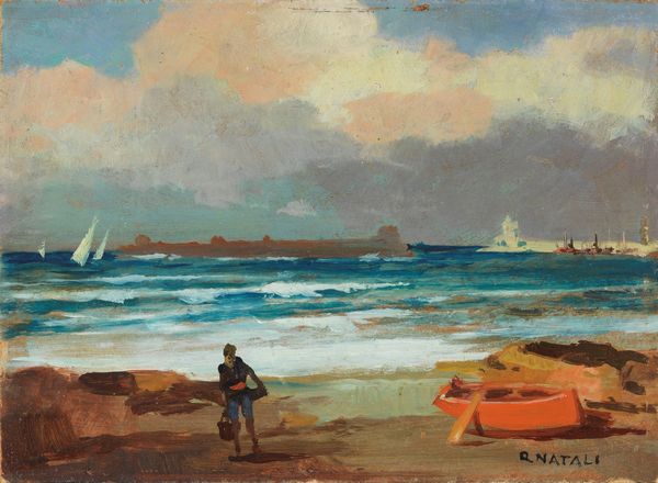 Renato Natali : Marina al mattino  - Asta Dipinti e Sculture del XIX e XX secolo - Associazione Nazionale - Case d'Asta italiane