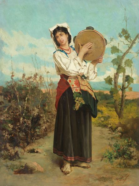 Carlo Randanini : Ciociara con cembalo  - Asta Dipinti e Sculture del XIX e XX secolo - Associazione Nazionale - Case d'Asta italiane