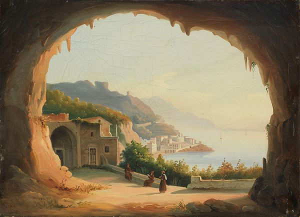 Ignoto del XIX secolo : Veduta di Amalfi dalla Grotta dei Cappuccini  - Asta Dipinti e Sculture del XIX e XX secolo - Associazione Nazionale - Case d'Asta italiane