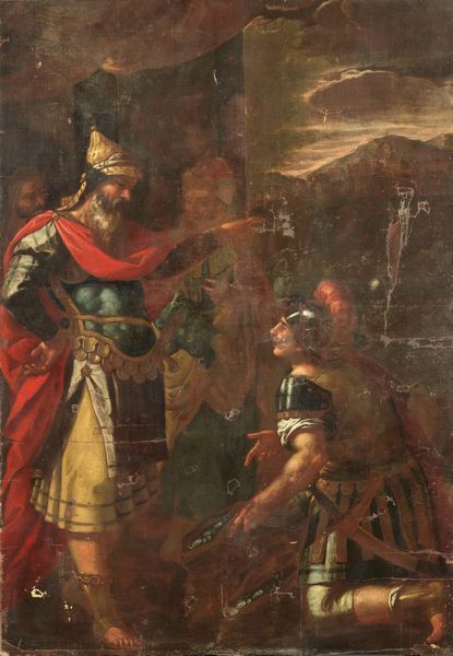 Scuola Italia centro-settentrionale XVII secolo : Scena storica. Tributo  - Asta Dipinti e Sculture del XIX e XX secolo - Associazione Nazionale - Case d'Asta italiane