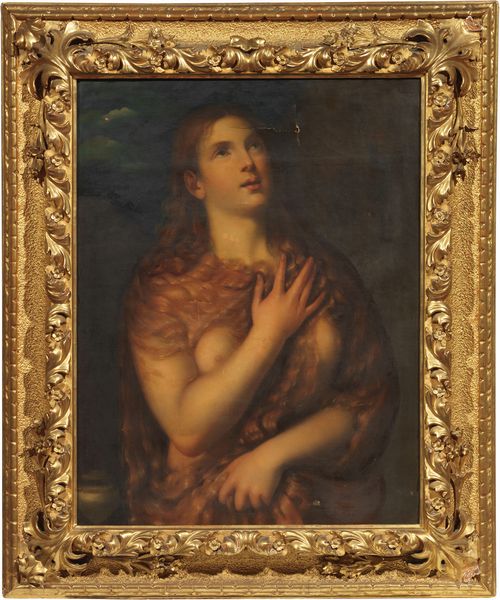 Scuola veneta del XVIII secolo : Maddalena penitente (copia da Tiziano)  - Asta Dipinti e Sculture del XIX e XX secolo - Associazione Nazionale - Case d'Asta italiane