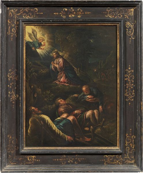 Scuola dei Bassano del XVI secolo : Ges nell'Orto dei Getsemani  - Asta Dipinti e Sculture del XIX e XX secolo - Associazione Nazionale - Case d'Asta italiane