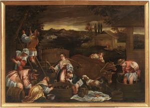 Scuola dei Bassano del XVII secolo - La vendemmia (Allegoria dell'Autunno)