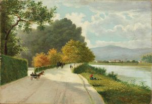 Ignoto del XIX secolo - Lungarno alle Cascine