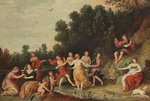 Scuola fiamminga del XVII secolo - Apollo e le Muse