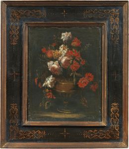 SCUOLA LOMBARDA DEL XVII SECOLO - Due opere raffiguranti Natura morta, vaso di fiori
