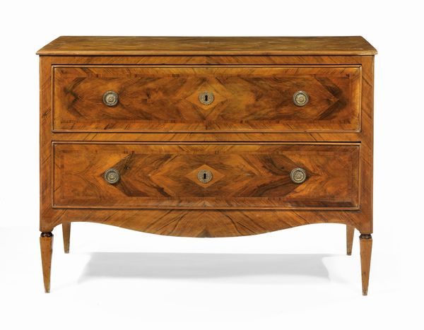 Coppia di cassettoni lastronati in legno di noce e radica  - Asta Importanti Arredi, Sculture e Dipinti Antichi - Associazione Nazionale - Case d'Asta italiane