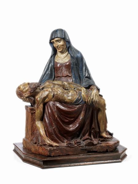 Scuola Italia settentrionale fine XVI secolo : Cristo deposto  - Asta Importanti Arredi, Sculture e Dipinti Antichi - Associazione Nazionale - Case d'Asta italiane