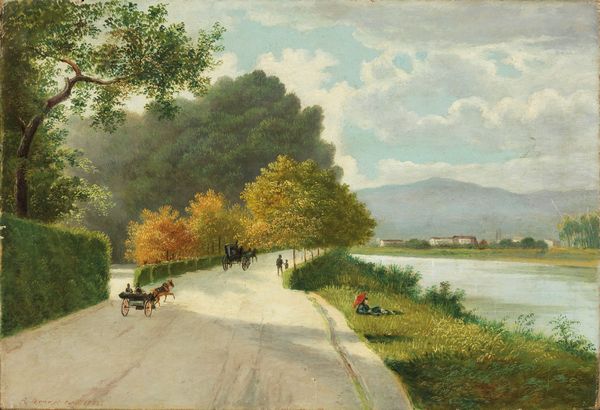 Ignoto del XIX secolo : Lungarno alle Cascine  - Asta Importanti Arredi, Sculture e Dipinti Antichi - Associazione Nazionale - Case d'Asta italiane