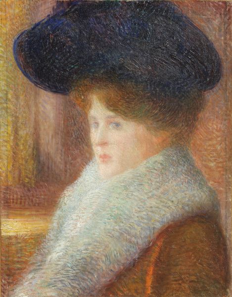 Pietro Mengarini : Donna con cappello  - Asta Importanti Arredi, Sculture e Dipinti Antichi - Associazione Nazionale - Case d'Asta italiane