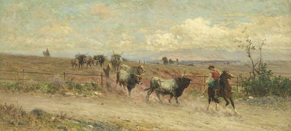 Aurelio Tiratelli : Il rientro dei bufali  - Asta Importanti Arredi, Sculture e Dipinti Antichi - Associazione Nazionale - Case d'Asta italiane