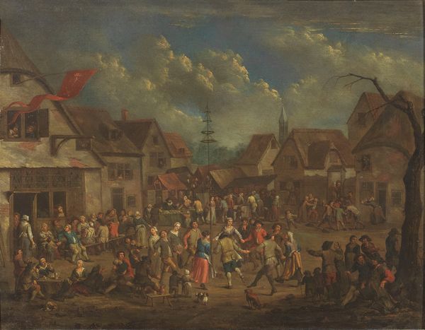 Hendrick Mommers (attr. a) : Festa paesana con danza intorno a un albero della Primavera  - Asta Importanti Arredi, Sculture e Dipinti Antichi - Associazione Nazionale - Case d'Asta italiane