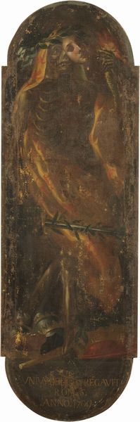 Scuola napoletana inizio XVIII secolo : �La Morte e la fanciulla� e �Il Tempo�  - Asta Importanti Arredi, Sculture e Dipinti Antichi - Associazione Nazionale - Case d'Asta italiane