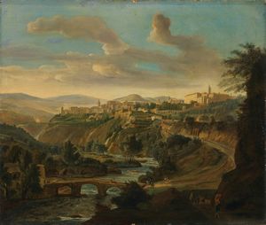 Pierre-Henri de Valenciennes (scuola di) - Veduta di citt dell'Italia centrale
