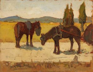 Giovanni Bartolena - Cavalli al sole