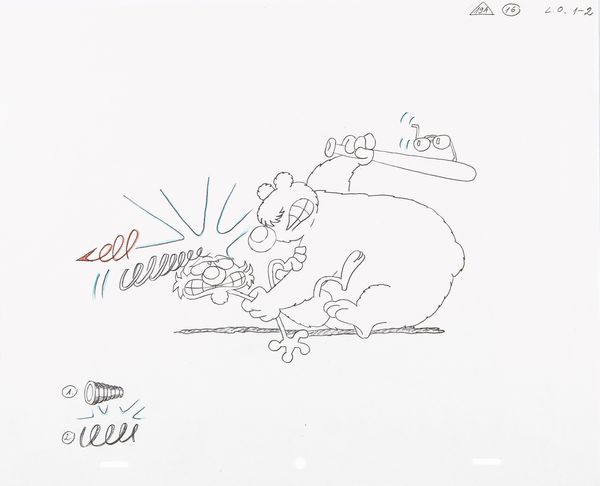 Studio Silver : Lupo Alberto (Alberto e cane)  - Asta Fumetti: i Maestri dell'Erotismo - Associazione Nazionale - Case d'Asta italiane