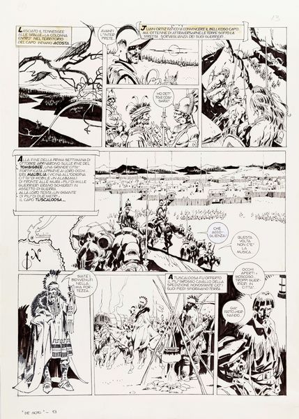 Renzo Calegari : Hernando de Soto  - Asta Fumetti: i Maestri dell'Erotismo - Associazione Nazionale - Case d'Asta italiane