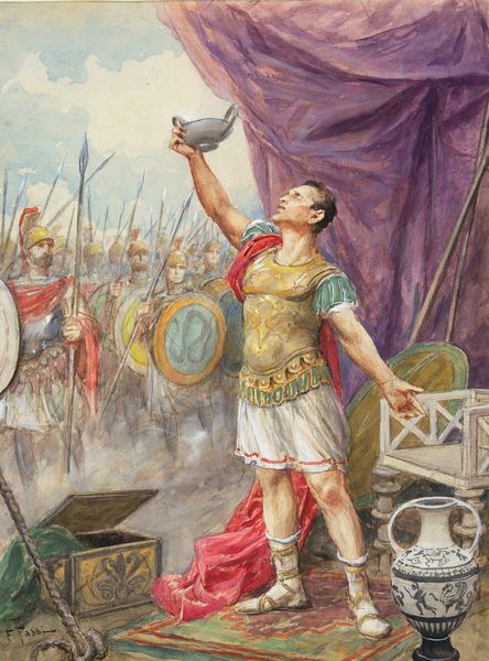 Fabio Fabbi : LIliade - Achille invoca da Giove la vittoria  - Asta Fumetti: i Maestri dell'Erotismo - Associazione Nazionale - Case d'Asta italiane