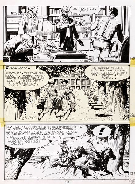 Giovanni Ticci : Tex - Fuga da Anderville  - Asta Fumetti: i Maestri dell'Erotismo - Associazione Nazionale - Case d'Asta italiane