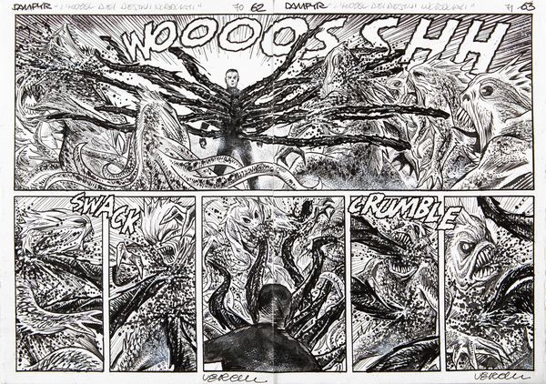 Gino Vercelli : Dampyr - Doppelganger Hotel  - Asta Fumetti: i Maestri dell'Erotismo - Associazione Nazionale - Case d'Asta italiane