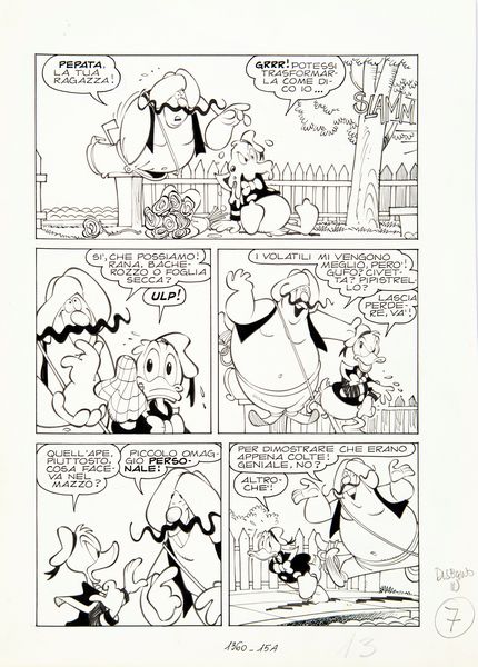 Giorgio Cavazzano : Paperino e il genio maldestro  - Asta Fumetti: i Maestri dell'Erotismo - Associazione Nazionale - Case d'Asta italiane