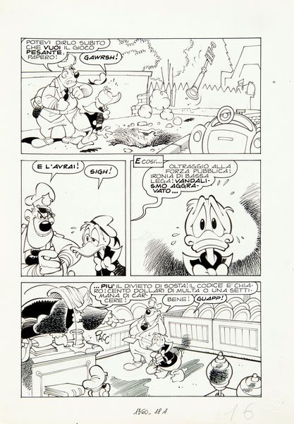Giorgio Cavazzano : Paperino e il genio maldestro  - Asta Fumetti: i Maestri dell'Erotismo - Associazione Nazionale - Case d'Asta italiane