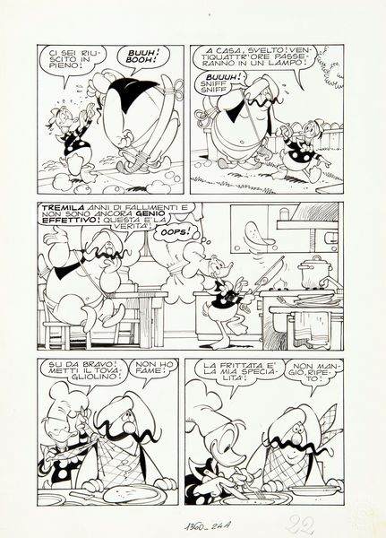 Giorgio Cavazzano : Paperino e il genio maldestro  - Asta Fumetti: i Maestri dell'Erotismo - Associazione Nazionale - Case d'Asta italiane