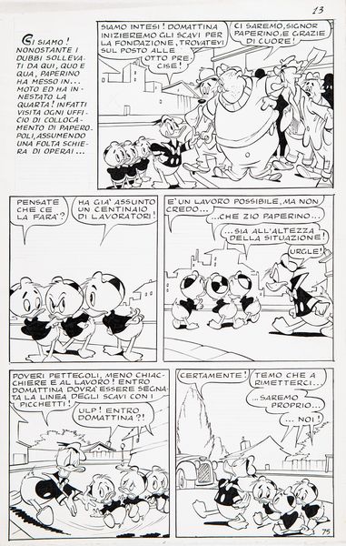 Pier Lorenzo De Vita : Paperino e la muraglia dei diecimila Li  - Asta Fumetti: i Maestri dell'Erotismo - Associazione Nazionale - Case d'Asta italiane