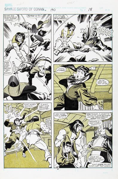 John Buscema : Savage Sword of Conan - Skull on the Seas  - Asta Fumetti: i Maestri dell'Erotismo - Associazione Nazionale - Case d'Asta italiane